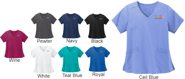 Picture of Pediatric Associates Women's Flex Mock Wrap Top